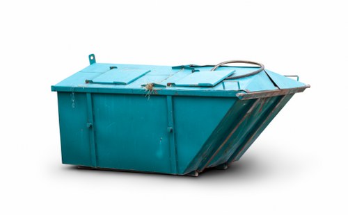 Measuring cubic-yard volume of waste with tape and marked skip