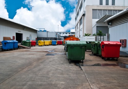 Construction site with proper waste removal services